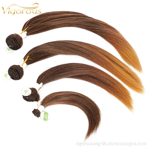 High TemperatureTop Quality Straight Various Sizes Synthetic Wig Ombre Black Brown Designer Hair Piece For Women